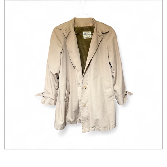 London Fog VTG Beige Trench Coat with removable fleece lining